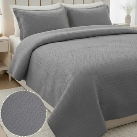Kit Colcha Casal 3 Peças Cobre Leito 150 Fios Liso Matelado
