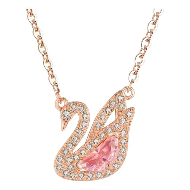 Collar Dije Cisne Rosa Gold
