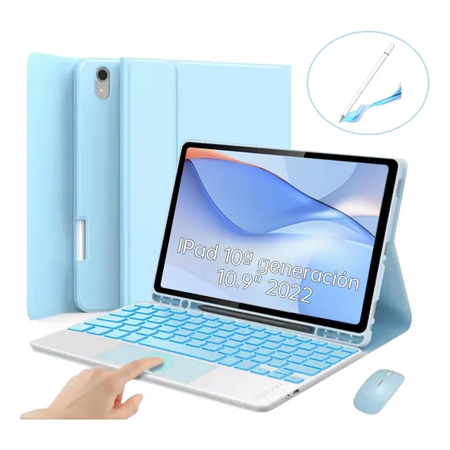 Funda Teclado Táctil Mouse Lápiz iPad 10a Gen 10.9 2022 Ñ
