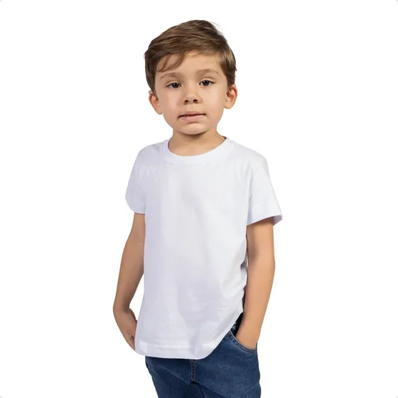 Camiseta Infantil Básica Varias Cores 100% Algodão 2 A 16