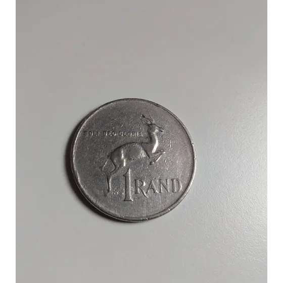 Antiga Moeda África Do Sul 1 Rand  Ano 1977 Coin Au Springbo
