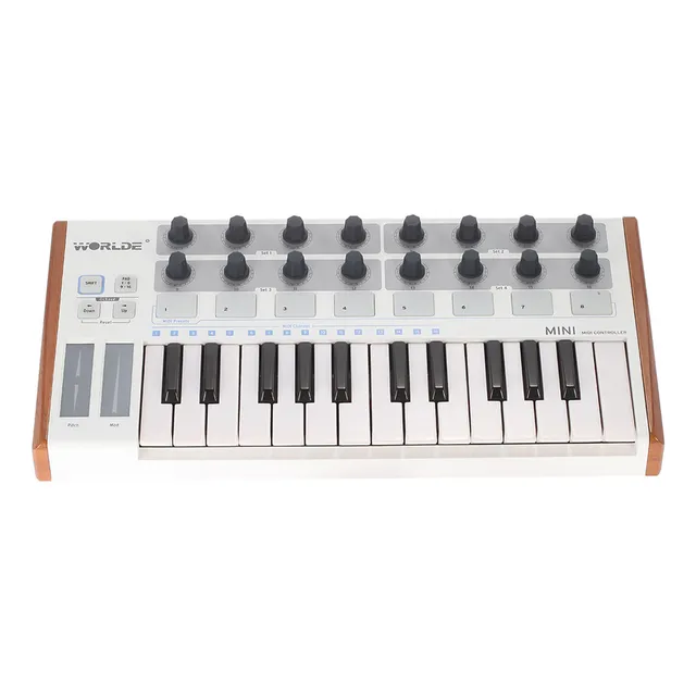 Controlador De Teclado Midi Keyboard Worlde Midi Pad Y Bater