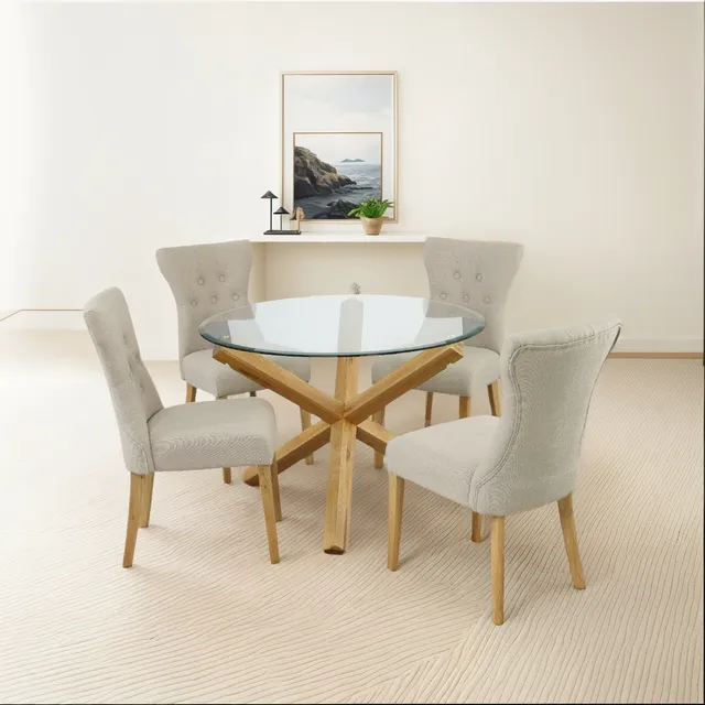 Juego De Comedor 4 Sillas Naomy Gris