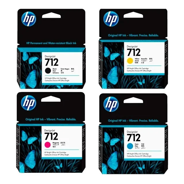 Combo Cartucho Hp 712 Cmyk 38ml, 29ml  Para T250/650/210/230