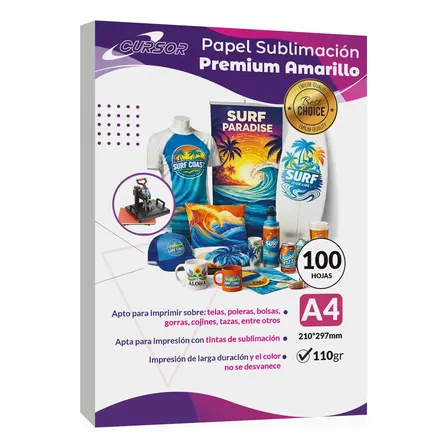 Papel Sublimación Secado Rápido 110gr 100hjs A4 Envíogratsx5 Amarillo