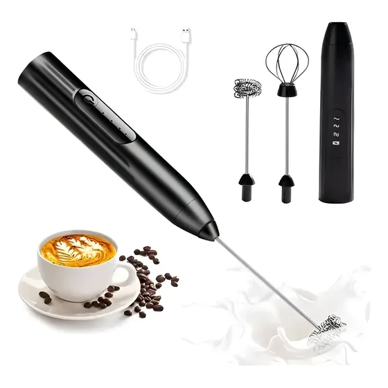 Batidor Orderud espumador de leche cafe huevos eléctrico recargable usb 3 velocidades color negro c3 11 | Cuotas sin interés