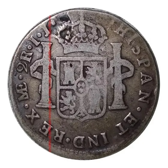 Moneda 2 Reales 1793 Mexico Colonia Española Carlos Iv Plata