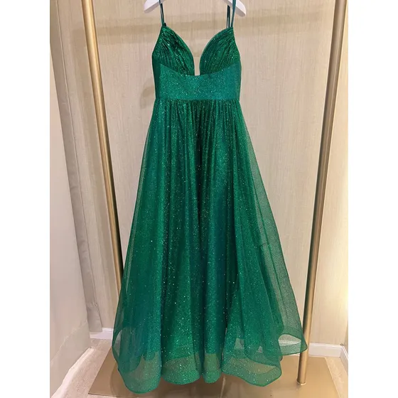 Vestido De Fiesta Largo Color Verde Esmeraldada