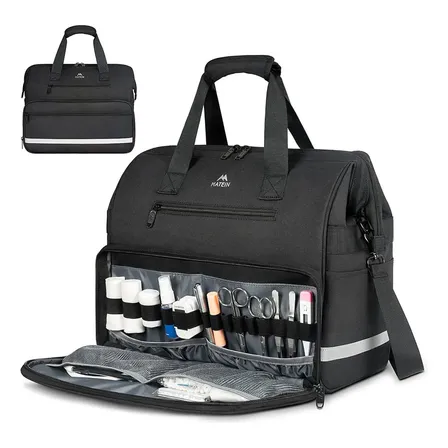 Bolsa De Primeiros Socorros Profissional Com Grande Capacidade, Estojo Médico Impermeável Com Divisórias Removíveis E Alça Tiracolo Ajustável Para Enfermagem, Clínicas E Uso Domiciliar, Matein 1233
