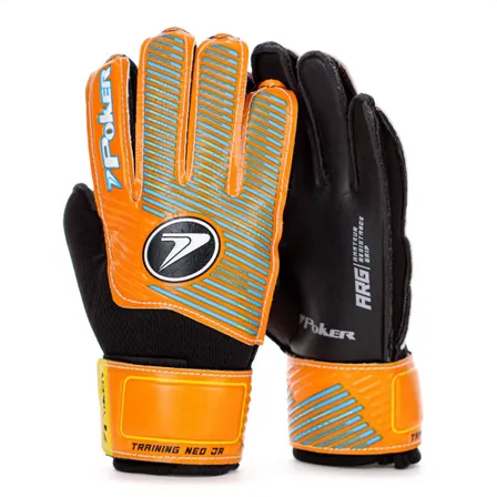 Luva De Goleiro Poker Focus Training Preto Infantil Cor Laranja Tamanho 6