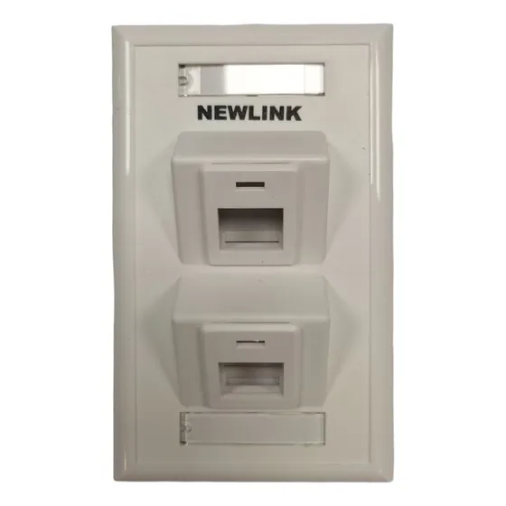 Face Plate 2 Posiciones 45 Grados Para Redes Newlink