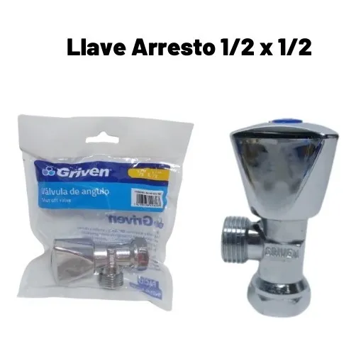 Llave De Arresto 1/2 X 1/2 De 1/4 De Vuelta Cartucho Griven