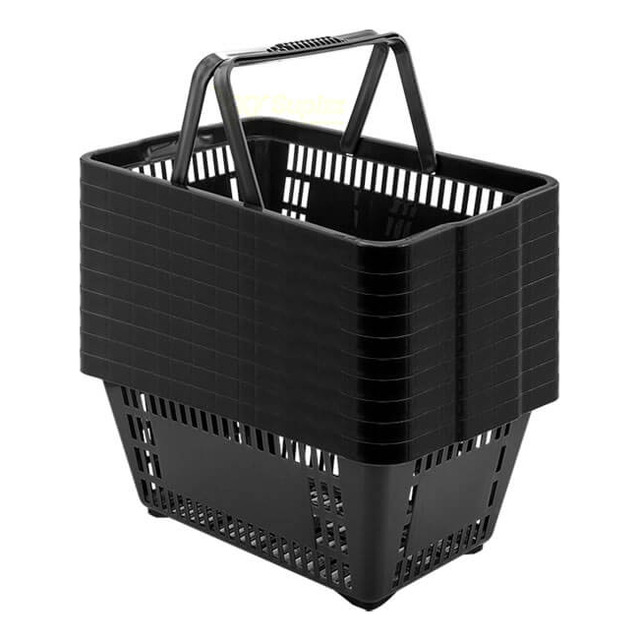 Kit - 10 Cestas De Compras Plástica 16l Preta Kit - 10 Cestas De Compras Plástica 16l Preta
