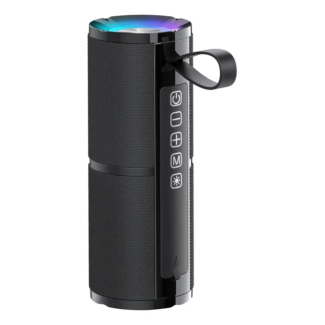 Bocina Bluetooth Portátil 1Hora BOC060 5.1 Altavoz Inalámbrico con Sonido Estéreo HD 2400mAh 3.5mm Color Negro