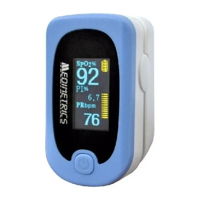 Oxímetro de pulso para dedo Medimetrics FS20A blanco/azul
