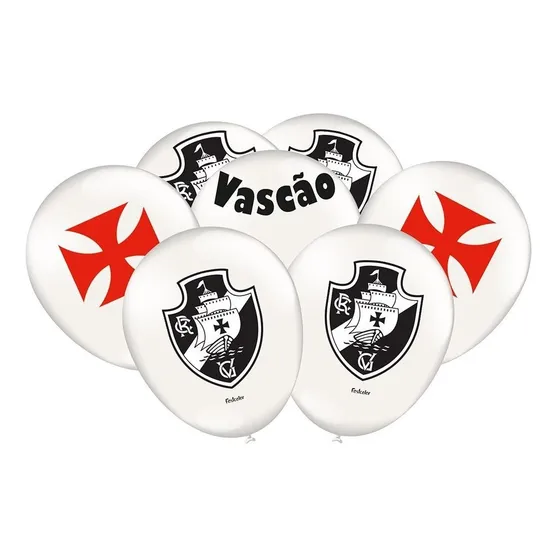 Balão Bexiga Vasco Da Gama Tam. 9 - 25 Unidades Resistente Cor Unica