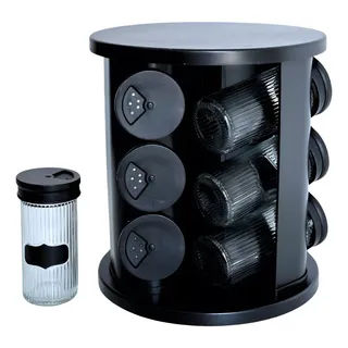 Porta Condimentos GiratĂłrio Com 9 Potes De Vidro + Etiquetas Porta Condimentos GiratĂłrio Com 9 Potes De Vidro + Etiquetas