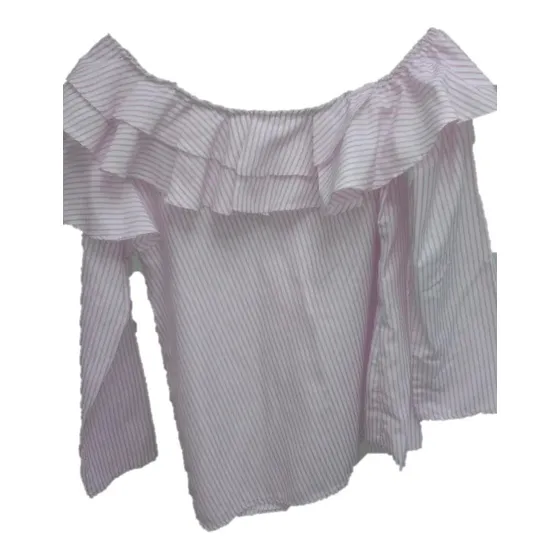 Blusa Dama Rayas Campesina Off Shoulder Talla L Importada