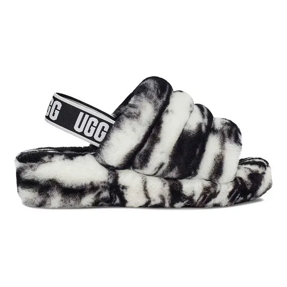 Sandalias Ugg Fluff Yeah Slide Marble W Negro Mujer