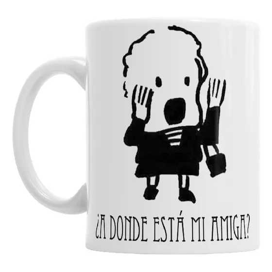 Taza De Cerámica Esperando La Carroza Donde Esta Mi Amiga