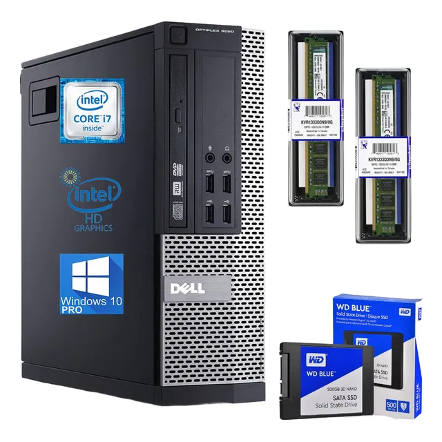 Cpu Dell Core I7/optiplex 9020/ram 16gb/ Ssd Solido 500gb (Reacondicionado)
