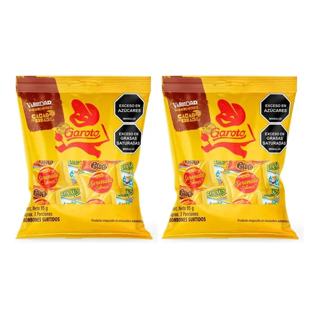 Chocolates Garoto Variedad Cacao De Brasil 95gr X2 Uds