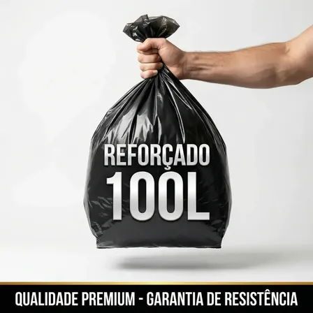 Saco De Lixo 100 Litros Pesado Reforçado Com 100 Unid. P5