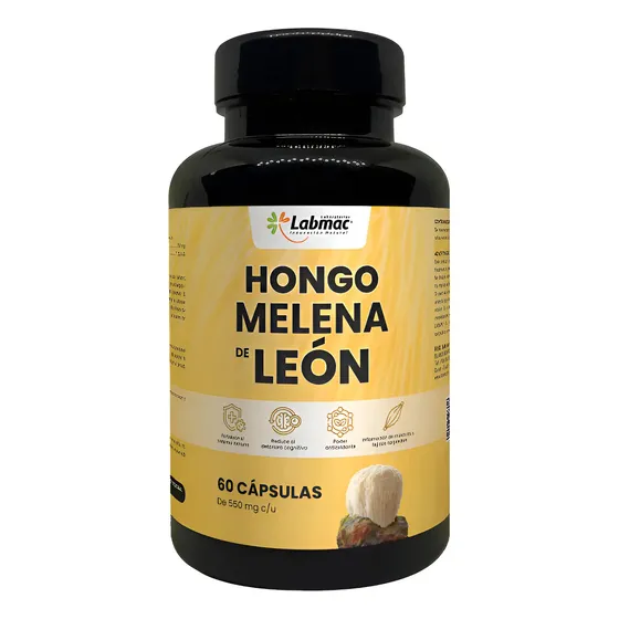 Hongo Melena De León 550mg Labmac 60 Cápsulas Sin Sabor | Cuotas sin interés