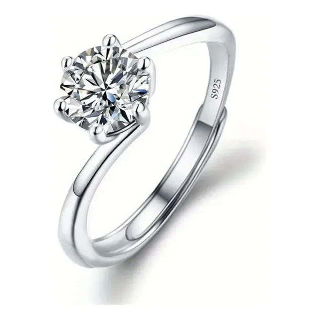 Anillo De Compromiso Con Piedra Moissanita Certificada