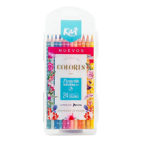 Kiut Lapices De Colores Super Resistentes Caja 24 Piezas