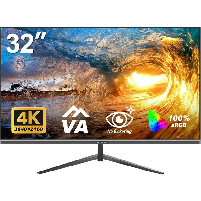 Monitor Crua Cr320c Para Juegos Uhd 4k Vesa Hdmi2.0 127v Color Negro