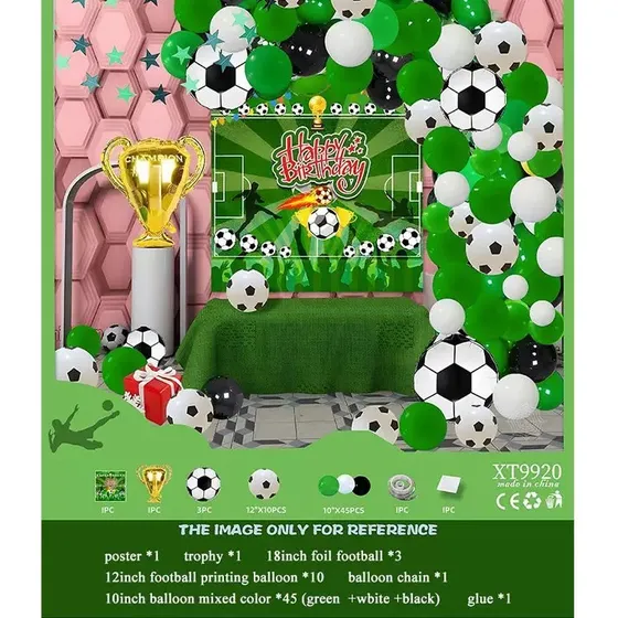 Football Kit De Decoración De Globos De Cumpleaños 61 Pcs
