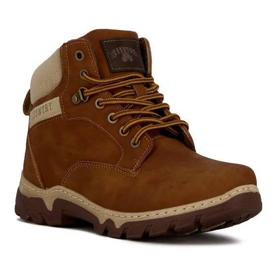 Country Bota De Dama Acordonada - Marron Claro
