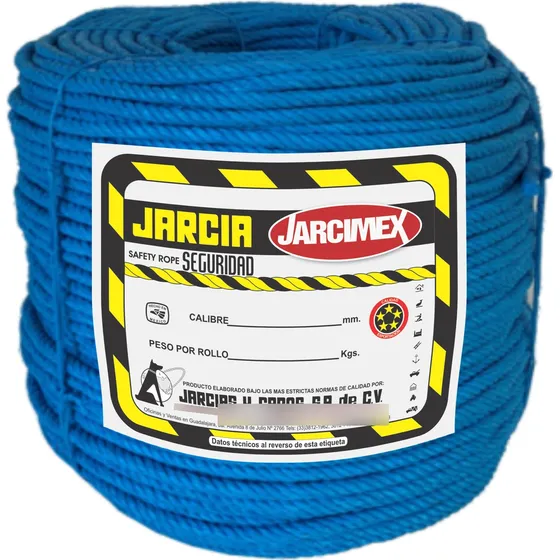 Soga Cuerda Seguridad Azul Jarcimex Polipro 8mm X 740 Mts