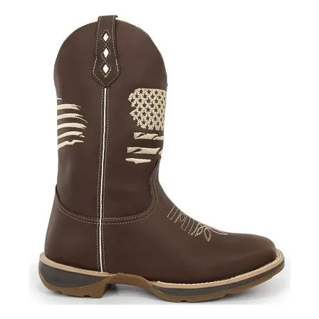 Bota Masculina Texana Country Em Couro Sola Jump Bordada