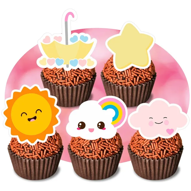 60 Toppers Tags Para Docinhos Doce Chuva De Amor Benção
