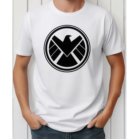 Playera Blanca Unisex Agents Of Shield 100% Algodón