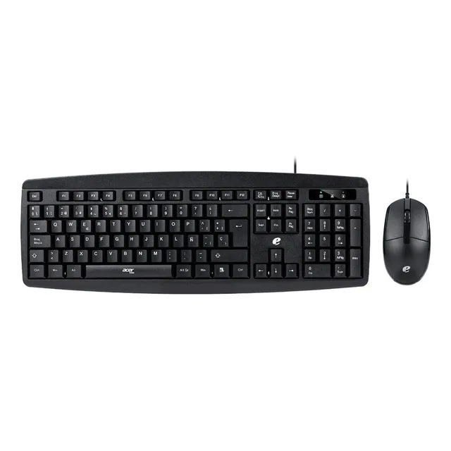 Teclado Y Mouse Alámbrico En Español Acer Eak030 Mouse Negro Teclado Negro