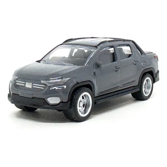 Miniatura Fiat Strada Cks 1:64 Pneus De Borracha Cor Cinza