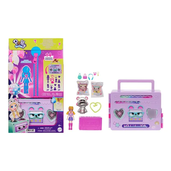 Polly Pocket Set De Juego Fiesta Disco Fashion Reveal Color Multicolor