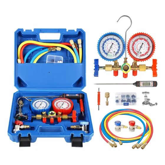 Juego Manometros Refrigeracion Manifold R22 R134 R404 R410