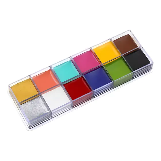 Maquillaje Artístico 12 Colores Al Aceite Rostro Y Cuerpo