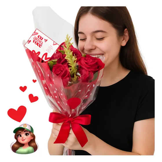 Rosas Vermelhas Para Presentes Buquê Com Cartão