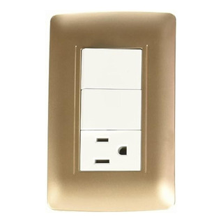 Sanelec 4526 Contacto Y Doble Apagador Con Placa, Toscana Sanelec 4526 Contacto Y Doble Apagador Con Placa, Toscana