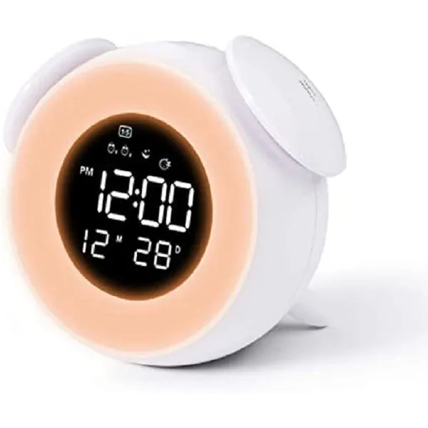 Reloj Despertador Para Niños. Control Tactil. Luz 7 Colores