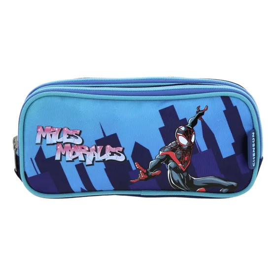 Lapicera Estuche Chenson Miles Morales Spiderman Trector Color Azul Lisa