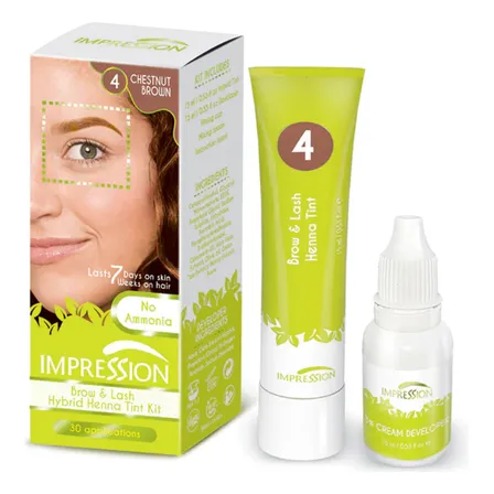 Impression Kit Hair Tintura Cejas Y Pestañas Castaño 15 Gr