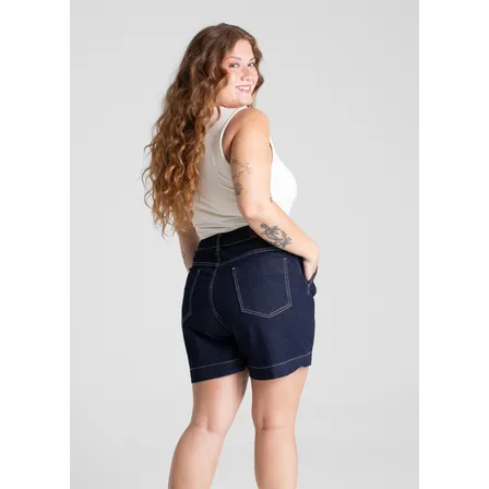 Shorts Jeans Sawary Plus Size_281322 Índigo Lisa 48