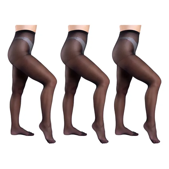 Pack 3 Pantys Mujer Dama Puntera Invisible Nylon 18 Denier