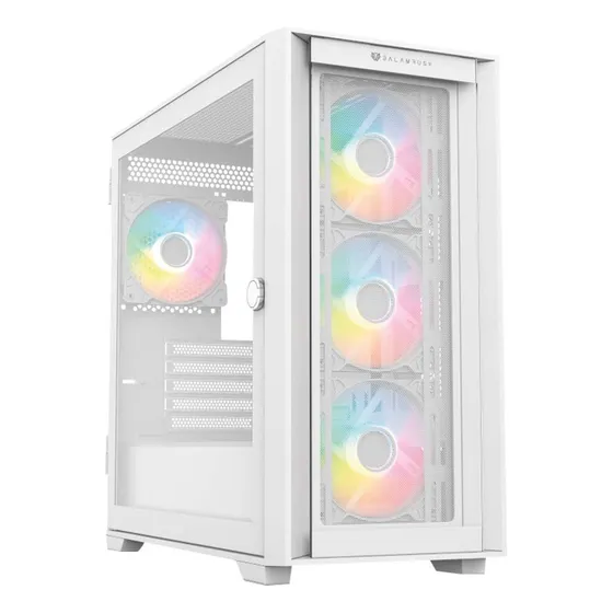 Gabinete Gamer Balam Rush Carbono Twin Mate 6000 M-atx Mini Torre 4 Fan Argb Cristal Frente Intercambiable Usb-c Blanco Br-938822